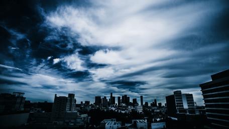 Blue cityscape wallpaper