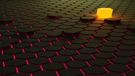 Vibrant Honeycomb Abstract Wallpaper wallpaper
