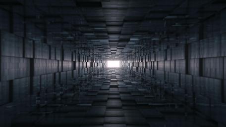 Black tunnel toward the light wallpaper