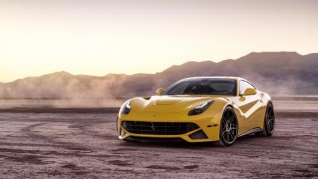 Yellow Ferrari F12 supercar wallpaper