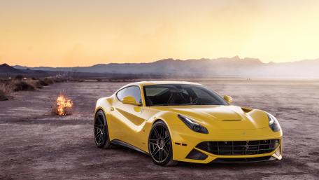Yellow Ferrari F12 wallpaper