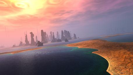 Fantasy planet panorama wallpaper