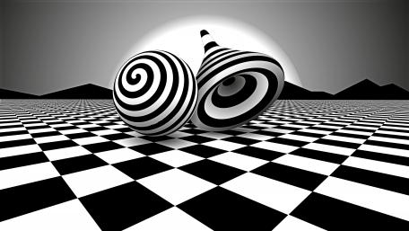 Black and white optical illusion wallpaper