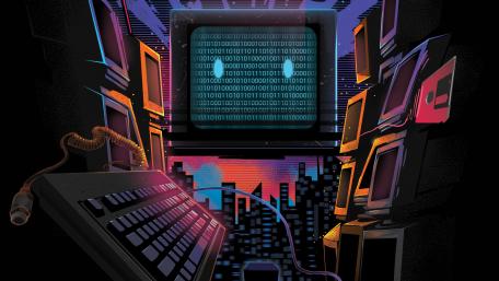 Retro wave monitor - Fantasy art wallpaper