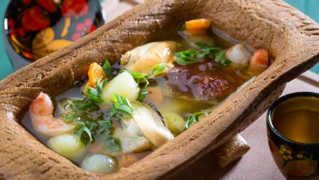 Delicious Asian Seafood Soup Wallpaper wallpaper