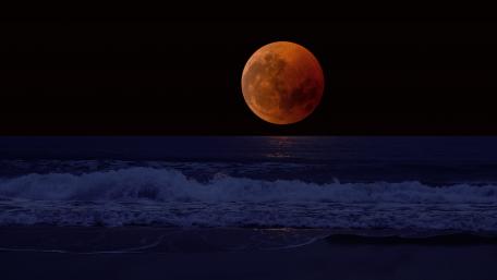 Full moon from the beach wallpaper