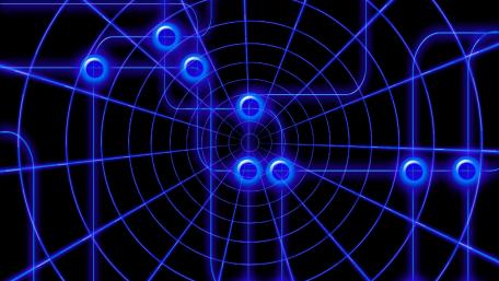 Electric Blue Web of Technology and Light wallpaper