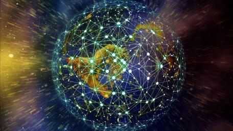 Social network around the world wallpaper
