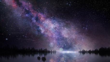 Galactic Reflection Over Quiet Waters wallpaper