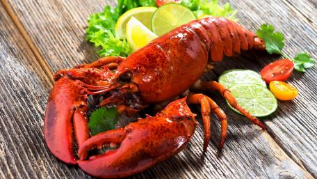 Lobster Delight on a Rustic Tabletop wallpaper