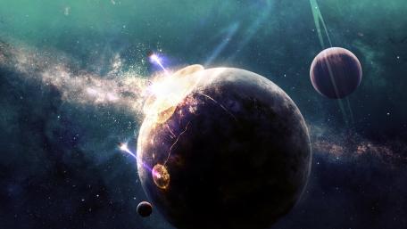 Celestial Explosion in a Vast Universe wallpaper