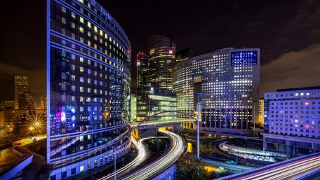 La Defense at night (Paris) wallpaper