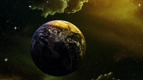 Celestial Beauty of Earth in Space Artful Night Sky wallpaper