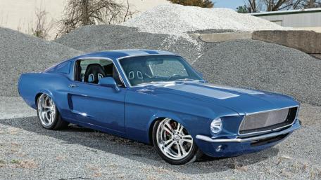 Vintage Blue Ford Mustang Elegance wallpaper