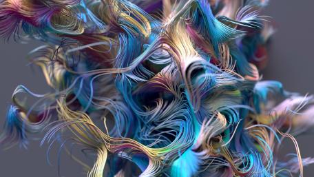 Vibrant Fractal Fibers in Motion wallpaper