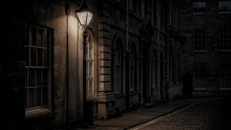 Mysterious Night Alley in the City wallpaper