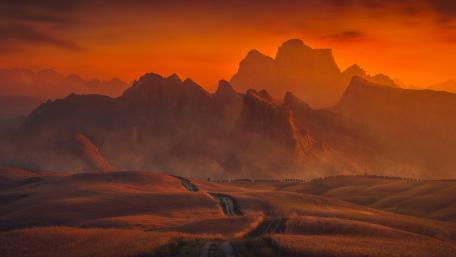 Red landscape wallpaper