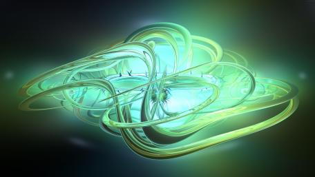 Green fractal art wallpaper