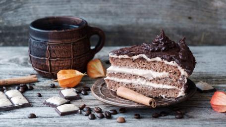 Chocolate Indulgence with Coffee Delight wallpaper