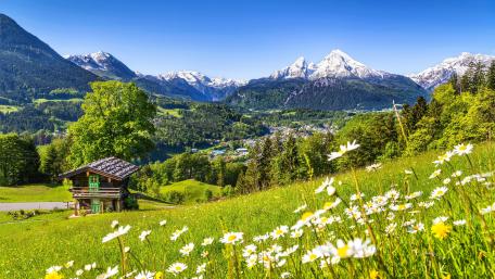 Watzmann in springtime, Bavaria, Germany wallpaper