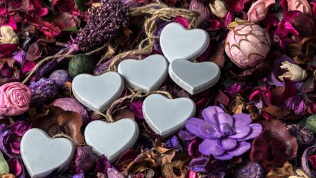 Romantic Heart Potpourri Arrangement for Valentine's Day wallpaper