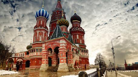 Saint Basil's Cathedral in winter wallpaper