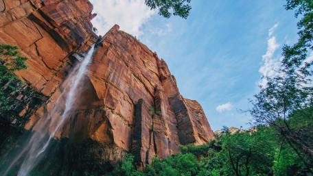 Zion National Park, Upper Emerald Pool Waterfall wallpaper
