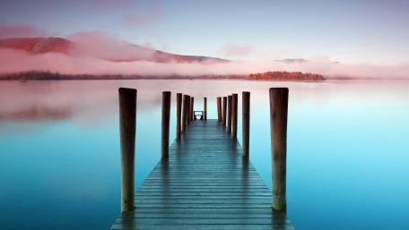Ashness Pier over Lake Windermere (England) wallpaper
