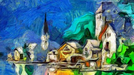 Church - Painting art wallpaper