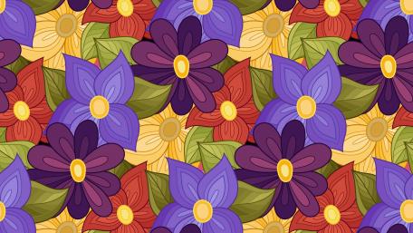 Colorful flower pattern wallpaper