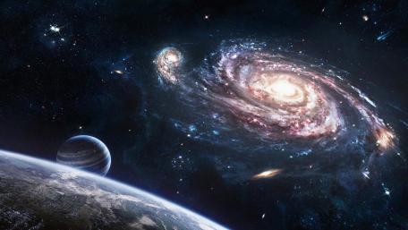 Spiral galaxy - Space art wallpaper