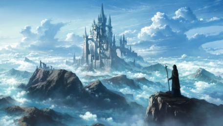 Mystic Castle Among the Clouds wallpaper