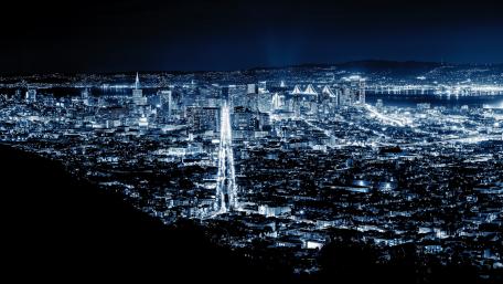 San Francisco night skyline wallpaper