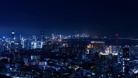 Blue cityscape wallpaper