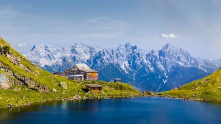 Wildseeloderhaus at lake Wildseelodersee (Tirol, Austria) wallpaper