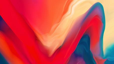 Vibrant Waves of Abstraction in Red and Gold wallpaper