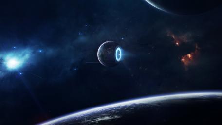 Mystical Celestial Glow in Deep Space wallpaper