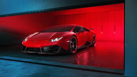 Lamborghini Huracan in the garage wallpaper