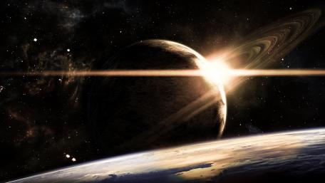 Ringed planet wallpaper