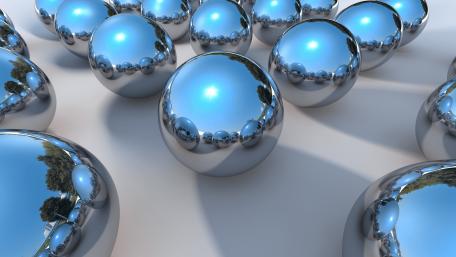 3D chrome balls wallpaper