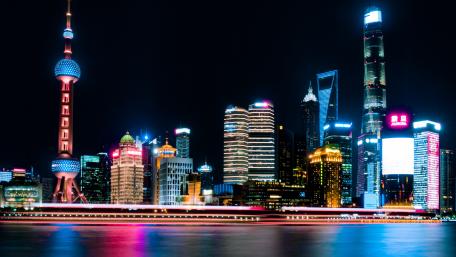 Pudong skyline at night wallpaper
