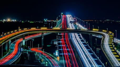 Tokyo Aqua-Line Bridge at Night wallpaper