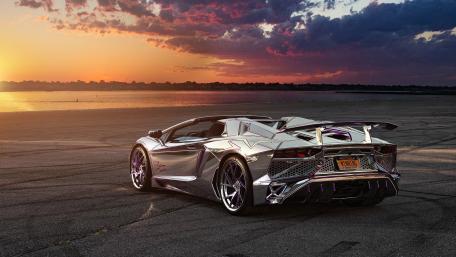 Chrome Lamborghini Aventador wallpaper
