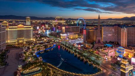 Las Vegas at dusk wallpaper