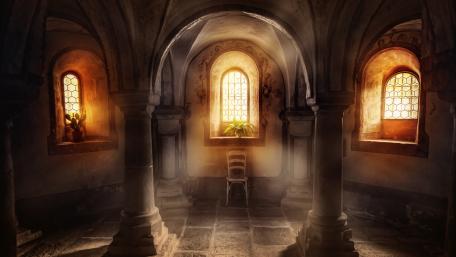 Gothic interior wallpaper