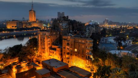 Enchanting Evening City Skyline Wallpaper wallpaper