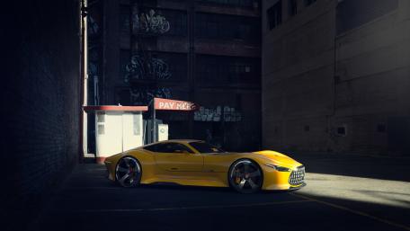 Yellow Mercedes-Benz AMG Vision Gran Turismo wallpaper