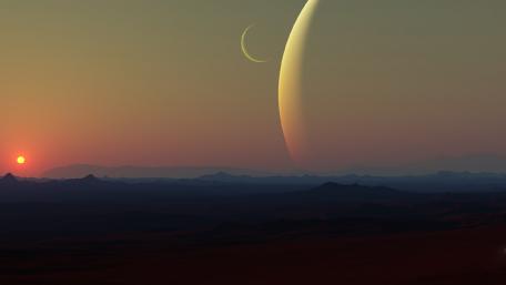 Sunset in another world wallpaper