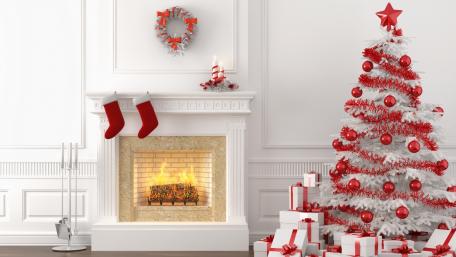 Red and white Christmas wallpaper