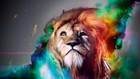 Colourful Lion wallpaper